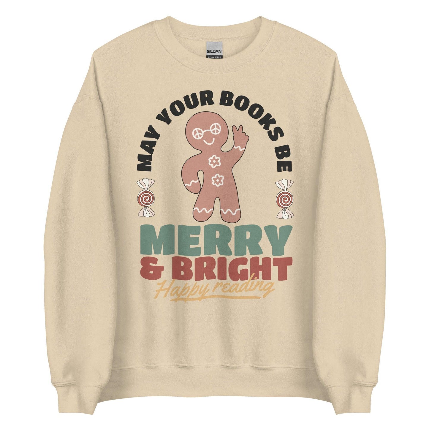 May Your Books Be Merry & Bright Sweater - The Bean Workshop - book lover, bookish, christmas, sweatshirt