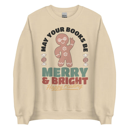 May Your Books Be Merry & Bright Sweater - The Bean Workshop - book lover, bookish, christmas, sweatshirt