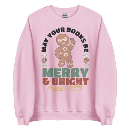 May Your Books Be Merry & Bright Sweater - The Bean Workshop - book lover, bookish, christmas, sweatshirt