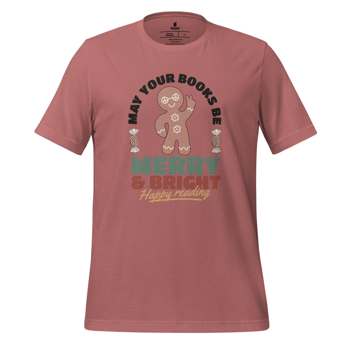 May Your Books Be Merry & Bright T-shirt - The Bean Workshop - bookish, christmas, t-shirt, tee