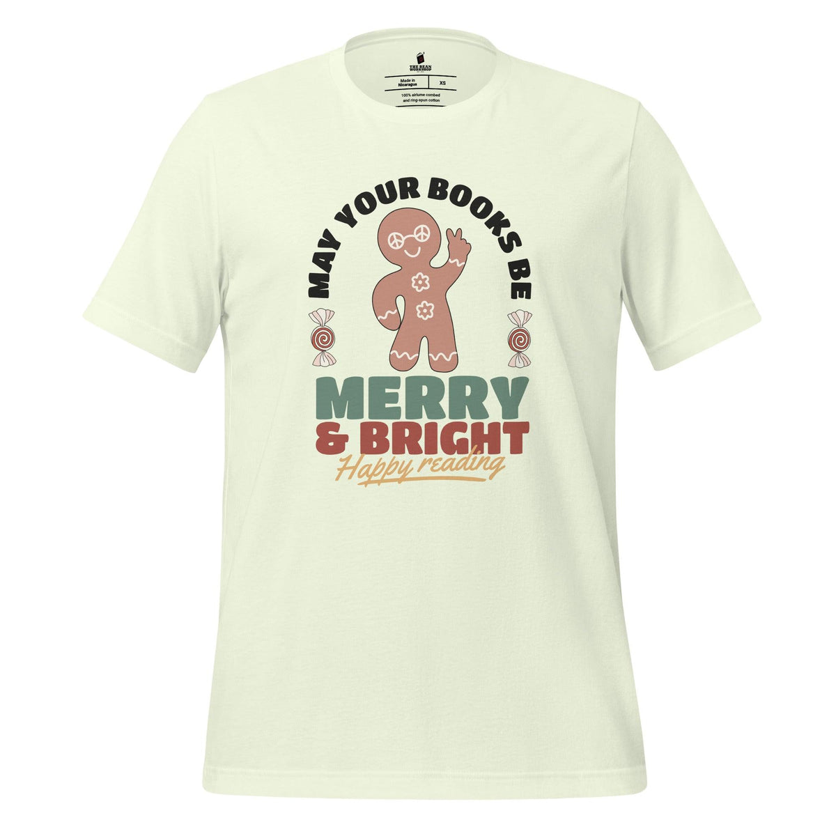 May Your Books Be Merry & Bright T-shirt - The Bean Workshop - bookish, christmas, t-shirt, tee