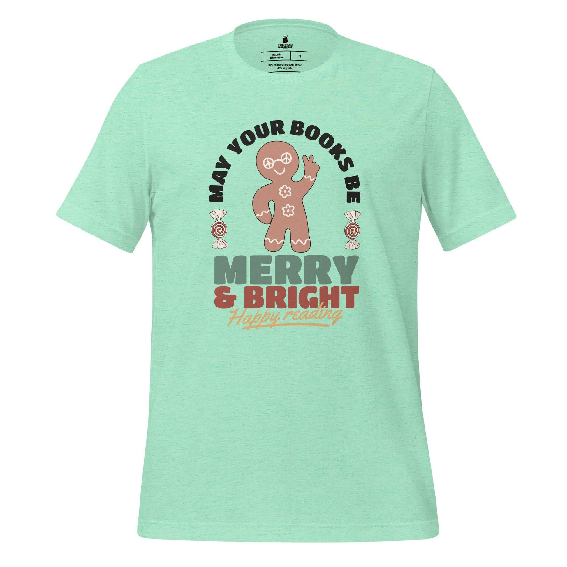 May Your Books Be Merry & Bright T-shirt - The Bean Workshop - bookish, christmas, t-shirt, tee
