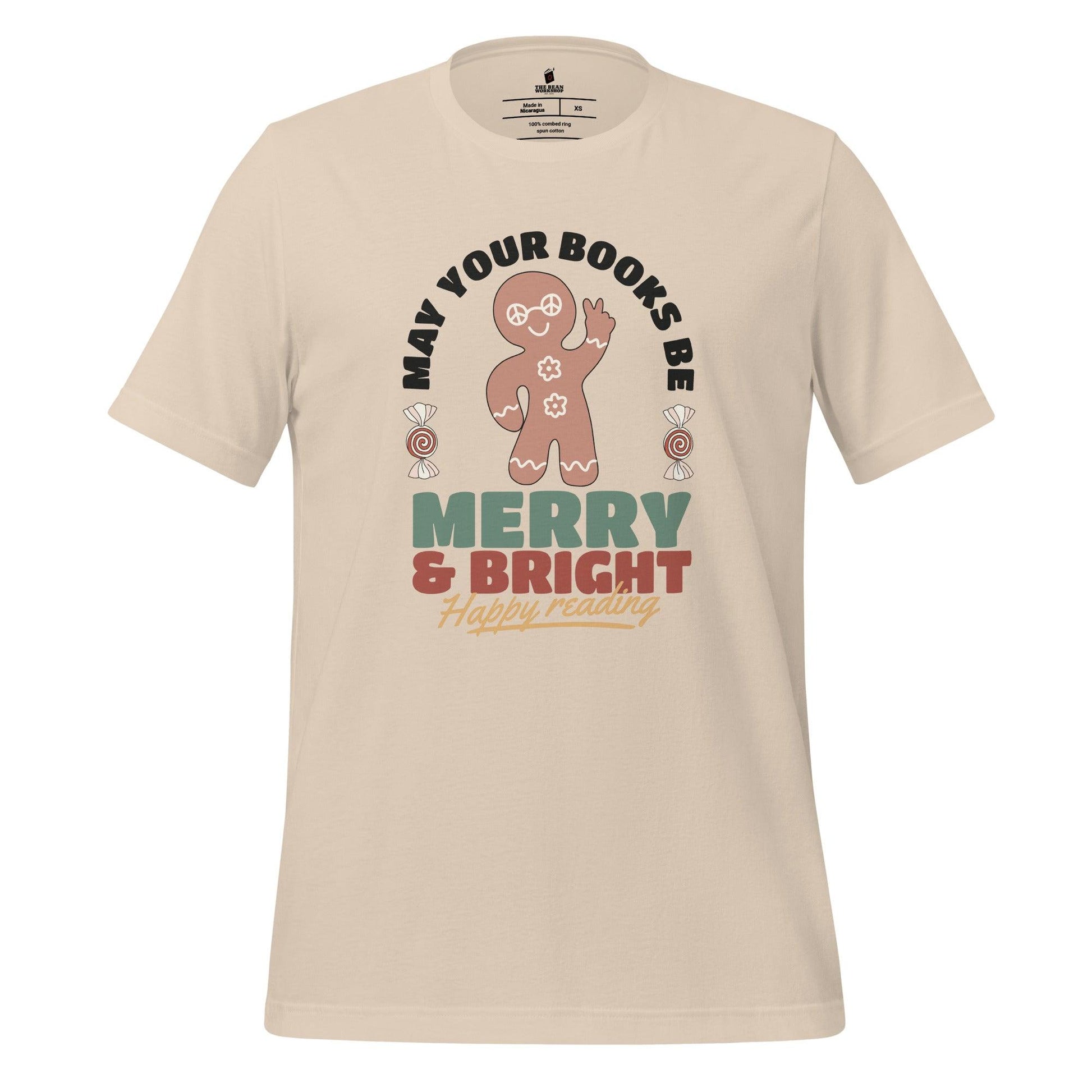 May Your Books Be Merry & Bright T-shirt - The Bean Workshop - bookish, christmas, t-shirt, tee