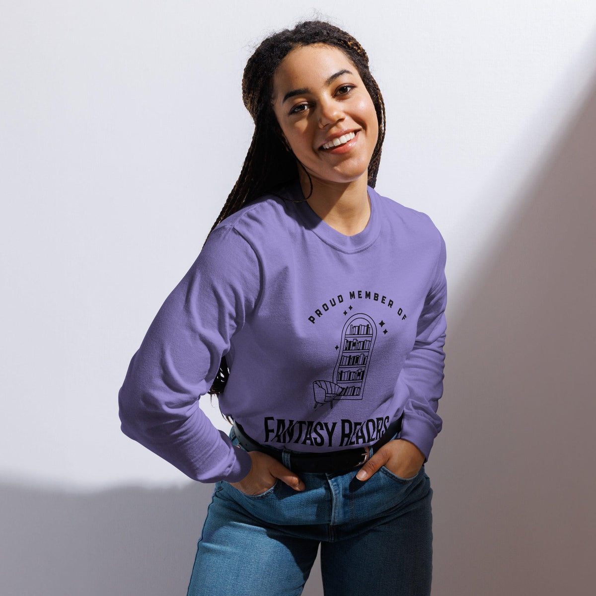 Member of Fantasy Readers Book Club Heavyweight Long Sleeve Shirt - The Bean Workshop - bookish, fantasy readers book club, long-sleeve shirt, read everyday, t-shirt, tee
