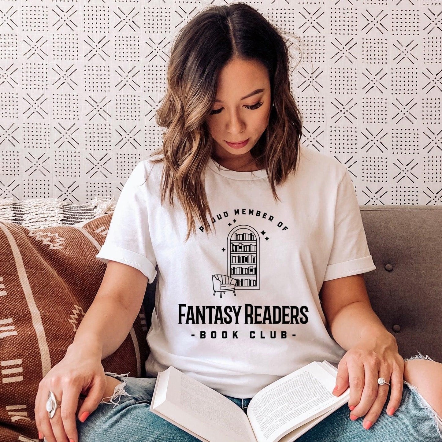 Member of Fantasy Readers Book Club T-Shirt - The Bean Workshop - book lover, bookish, minimalistic, read everyday, t-shirt
