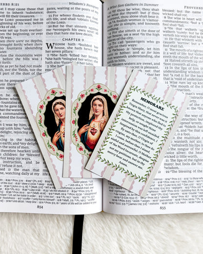 Memorare Prayer Card & Bookmark - The Bean Workshop - archangel, Baptism, Catholic, children, Confirmation, Confirmation gift, faith gift, First Communion, guardian angel, Hail Holy Queen, Hail Mary, Holy Family, Holy Spirit, Immaculate Heart, Marian gift, Memorare, Pentecost, prayer card, St. Joseph, St. Michael