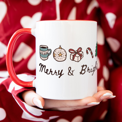 Merry & Bright Mug with Color Inside