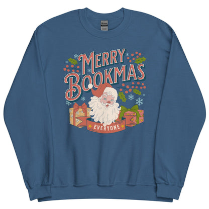 Merry Bookmas Christmas Sweatshirt - The Bean Workshop - book lover, bookish, christmas, sweatshirt