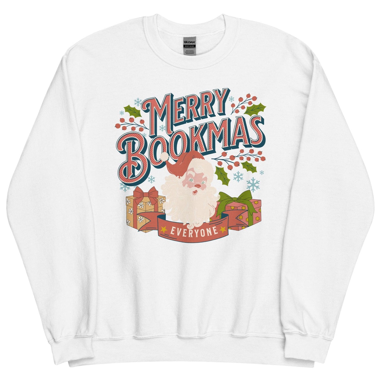 Merry Bookmas Christmas Sweatshirt - The Bean Workshop - book lover, bookish, christmas, sweatshirt