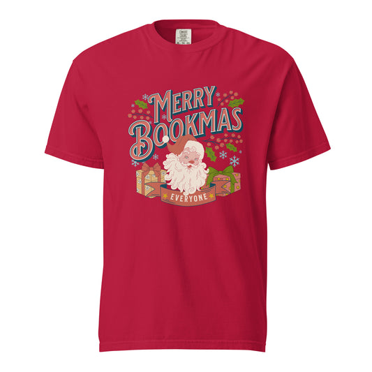 Merry Bookmas Christmas T-shirt - The Bean Workshop - bookish, chistmas, t-shirt, tee