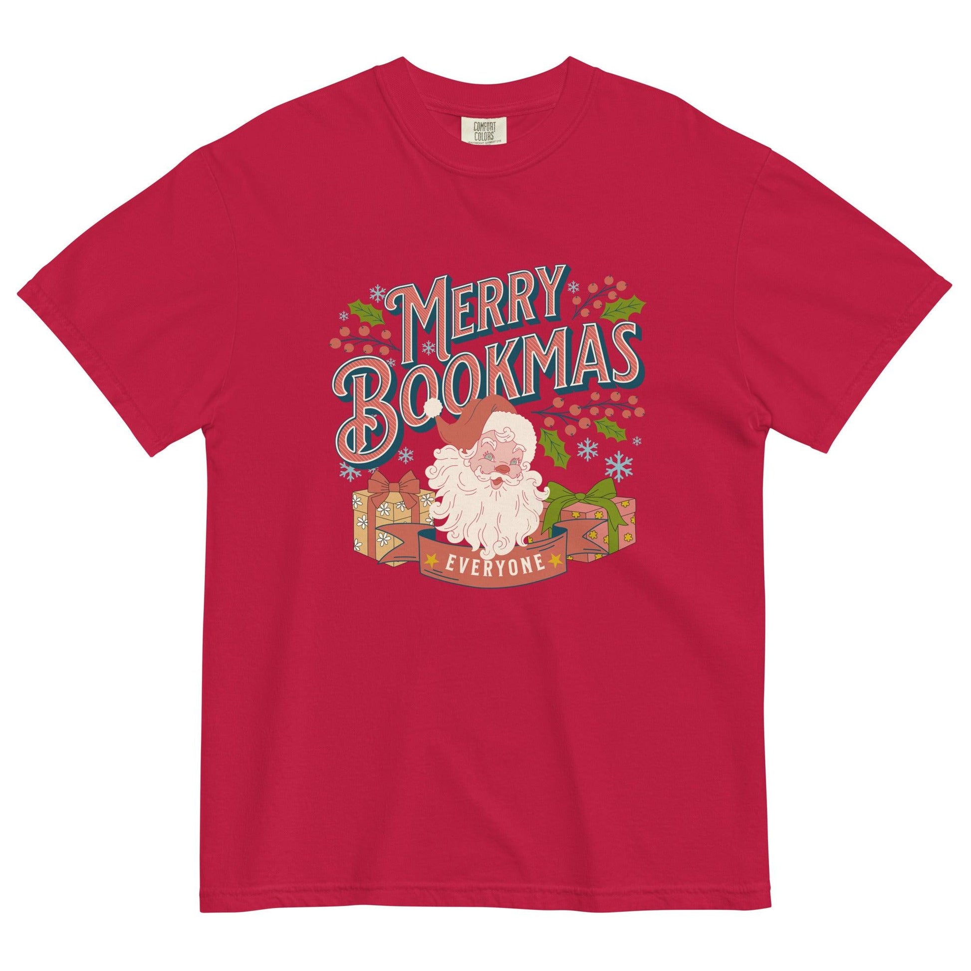 Merry Bookmas Christmas T-shirt - The Bean Workshop - bookish, chistmas, t-shirt, tee