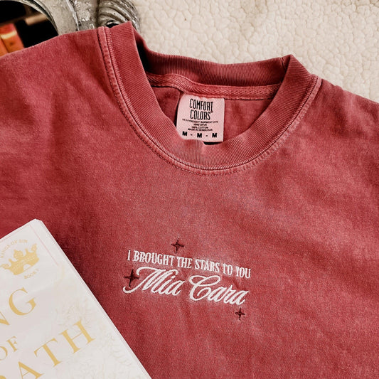 Mia Cara King of Wrath Embroidered Tee Shirt - The Bean Workshop - ana huang, box tee, dante russo, embroidered, kings of sin, Vivian lau