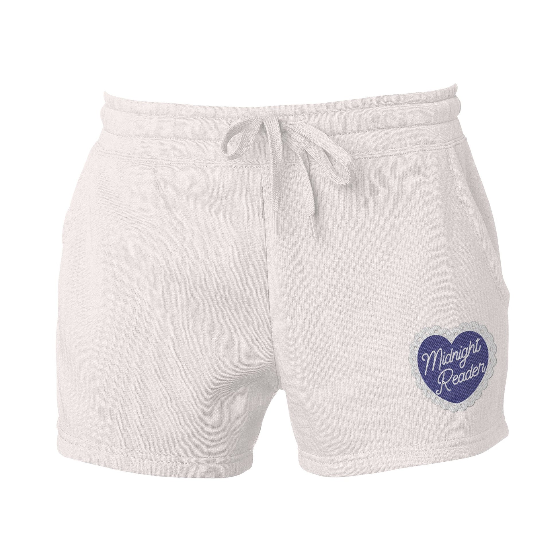 Midnight Reader Embroidered Wave Wash Fleece Shorts