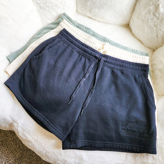 Midnight Reading Club Embroidered Shorts - The Bean Workshop - shorts