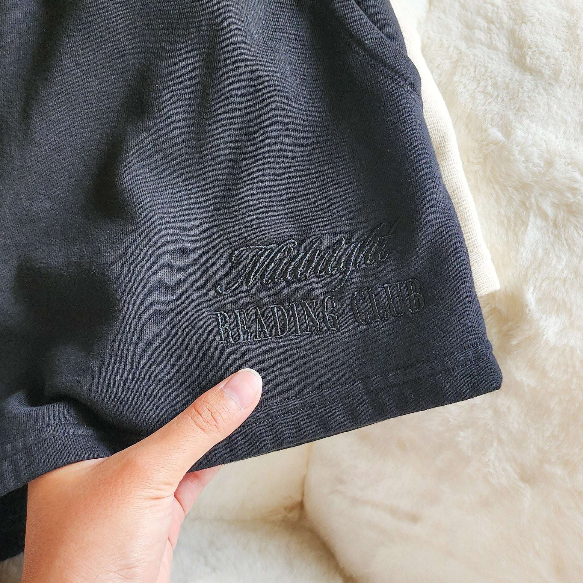 Midnight Reading Club Embroidered Shorts - The Bean Workshop - shorts