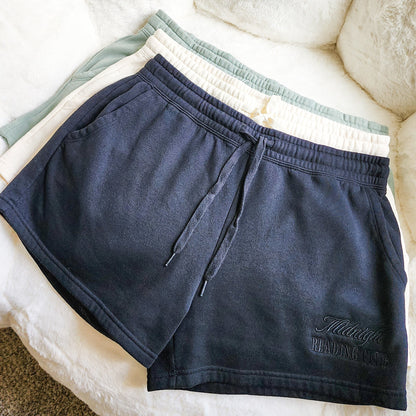 Midnight Reading Club Embroidered Shorts - The Bean Workshop - shorts