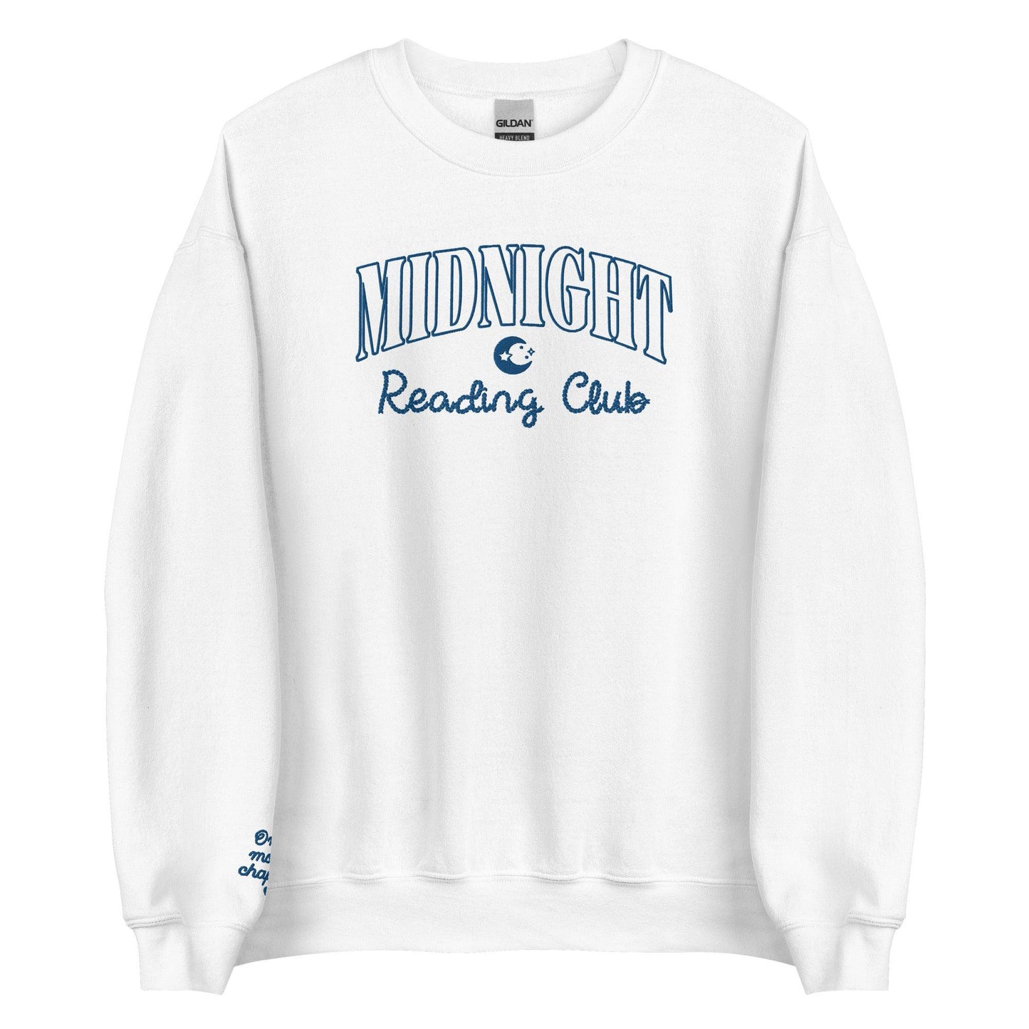 Midnight Reading Club Embroidered Sweatshirt - The Bean Workshop - book lover, bookish, embroidered, minimalistic, sweatshirt