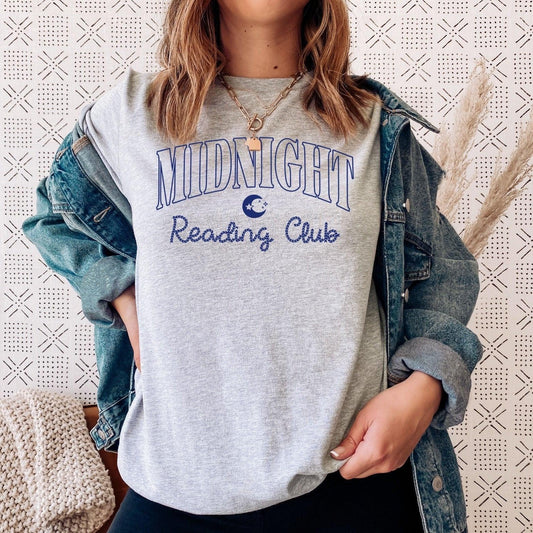 Midnight Reading Club T-Shirt - The Bean Workshop - book lover, bookish, minimalistic, read everyday, t-shirt