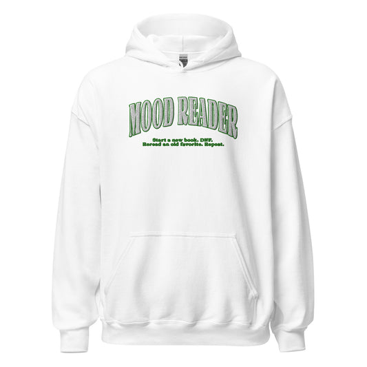 Mood Reader Embroidered Hoodie - The Bean Workshop - book lover, bookish, embroidered, hoodie, minimalistic, read everyday