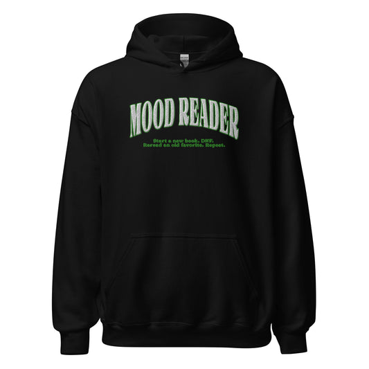 Mood Reader Embroidered Hoodie - The Bean Workshop - book lover, bookish, embroidered, hoodie, minimalistic, read everyday