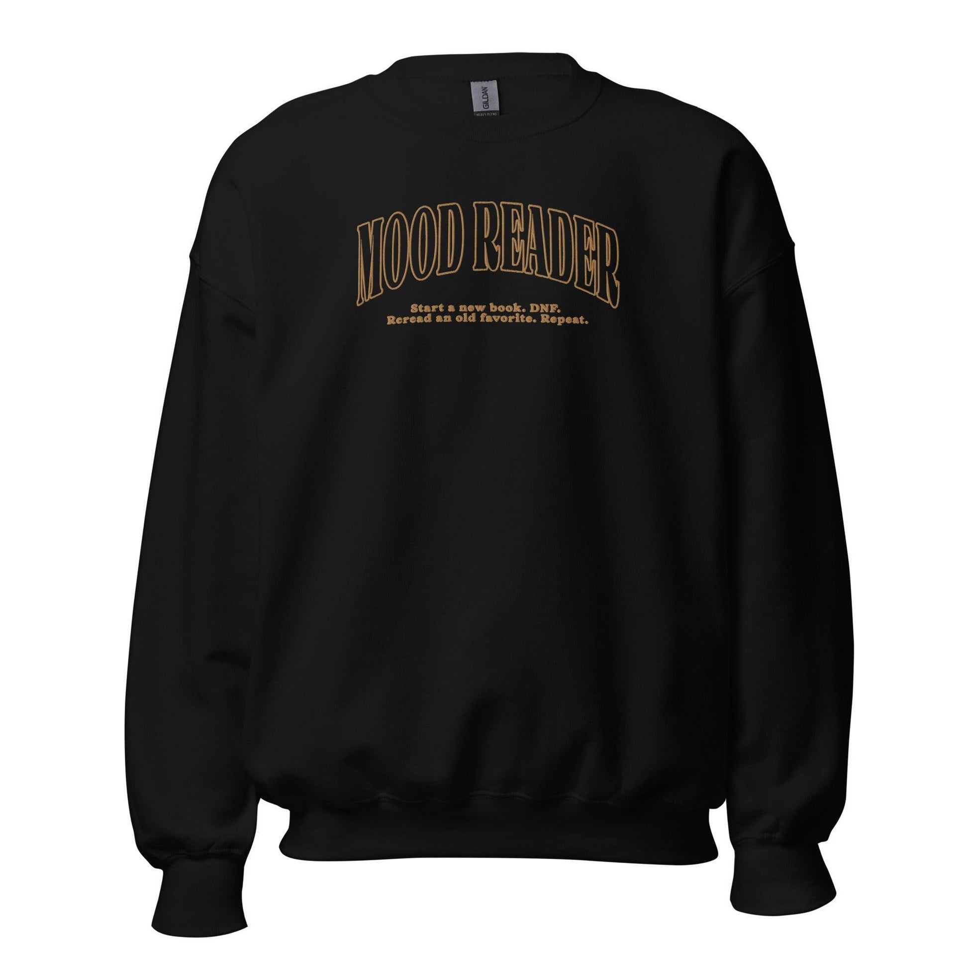 Mood Reader Embroidered Sweatshirt - The Bean Workshop - book lover, bookish, embroidered, minimalistic, read everyday, sweatshirt