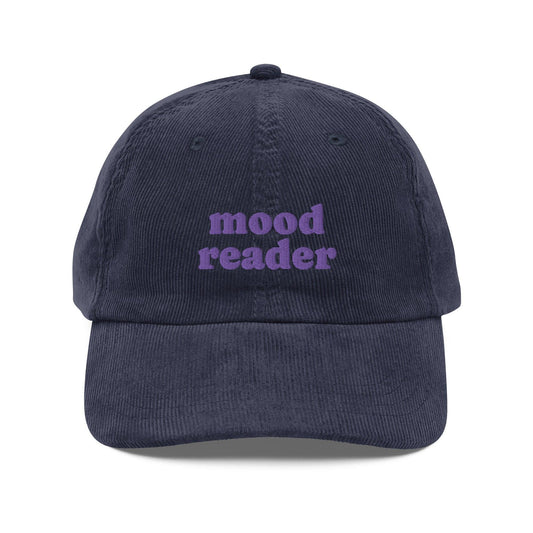Mood Reader Vintage corduroy cap - The Bean Workshop - book lover, bookish, cap, corduroy cap, embroidered, hat, old school, read everyday, reading accessories, vintage