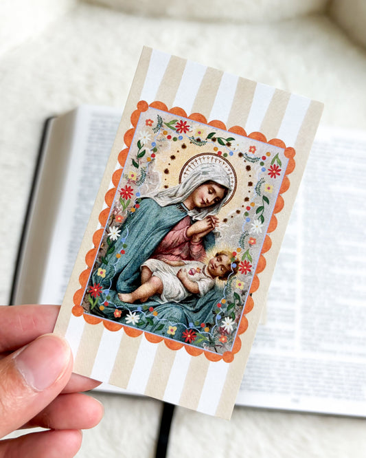 Morning Offering Prayer Card & Bookmark - The Bean Workshop - All Souls Day, archangel, Baptism, Catholic, Catholic kids, children, children's prayer, Confirmation, Confirmation gift, daily prayer, discernment, faith gift, First Communion, guardian angel, Hail Holy Queen, Hail Mary, Holy Family, Holy Spirit, Immaculate Heart, Marian gift, Memorare, Morning Offering, Our Father, Pentecost, prayer card, Sacred Heart, souls in Purgatory, St. Gertrude, St. Joseph, St. Michael, vocation