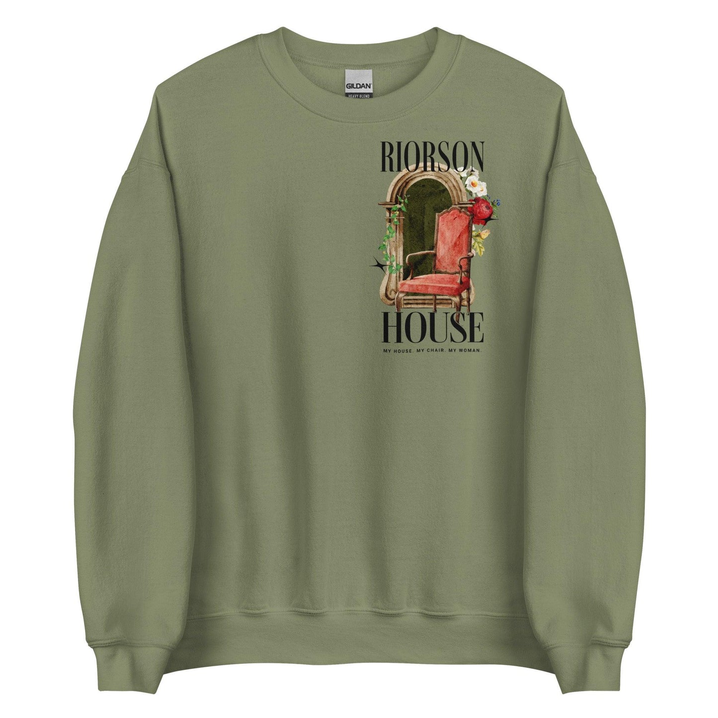 My house My chair My woman Sweatshirt - The Bean Workshop - Fourth Wing, Rebecca Yarros, sweater, sweatshirt, The Empyrean, Violet and Xaden, Violet Sorrengail, Xaden Riorson