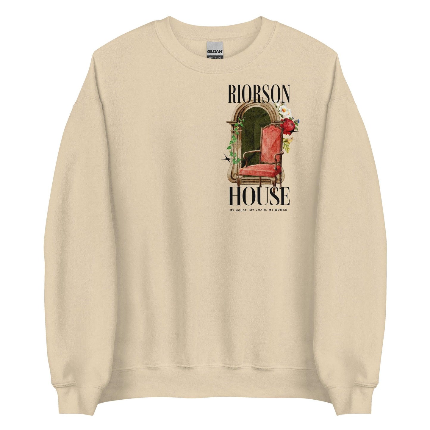 My house My chair My woman Sweatshirt - The Bean Workshop - Fourth Wing, Rebecca Yarros, sweater, sweatshirt, The Empyrean, Violet and Xaden, Violet Sorrengail, Xaden Riorson