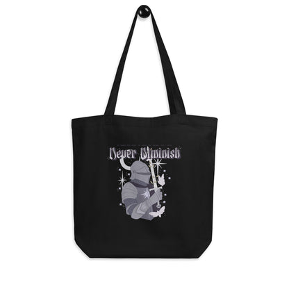 Never Diminish Organic Cotton Twill Tote Bag - The Bean Workshop - Bookish Tote Bag for Fantasy Readers, Dark Academia Aesthetic, Eco Tote Bag, Empowerment Quote Tote, Fandom Tote Bag, Gift for Fantasy Readers, Gothic Fantasy, Gothic Lettering Design, Greyscale Knight Illustration, Never Diminish Eco Tote Bag Shepherd King Fan, Rachel Gillig, Sustainable Bookish Bag, The Knight and the Moth