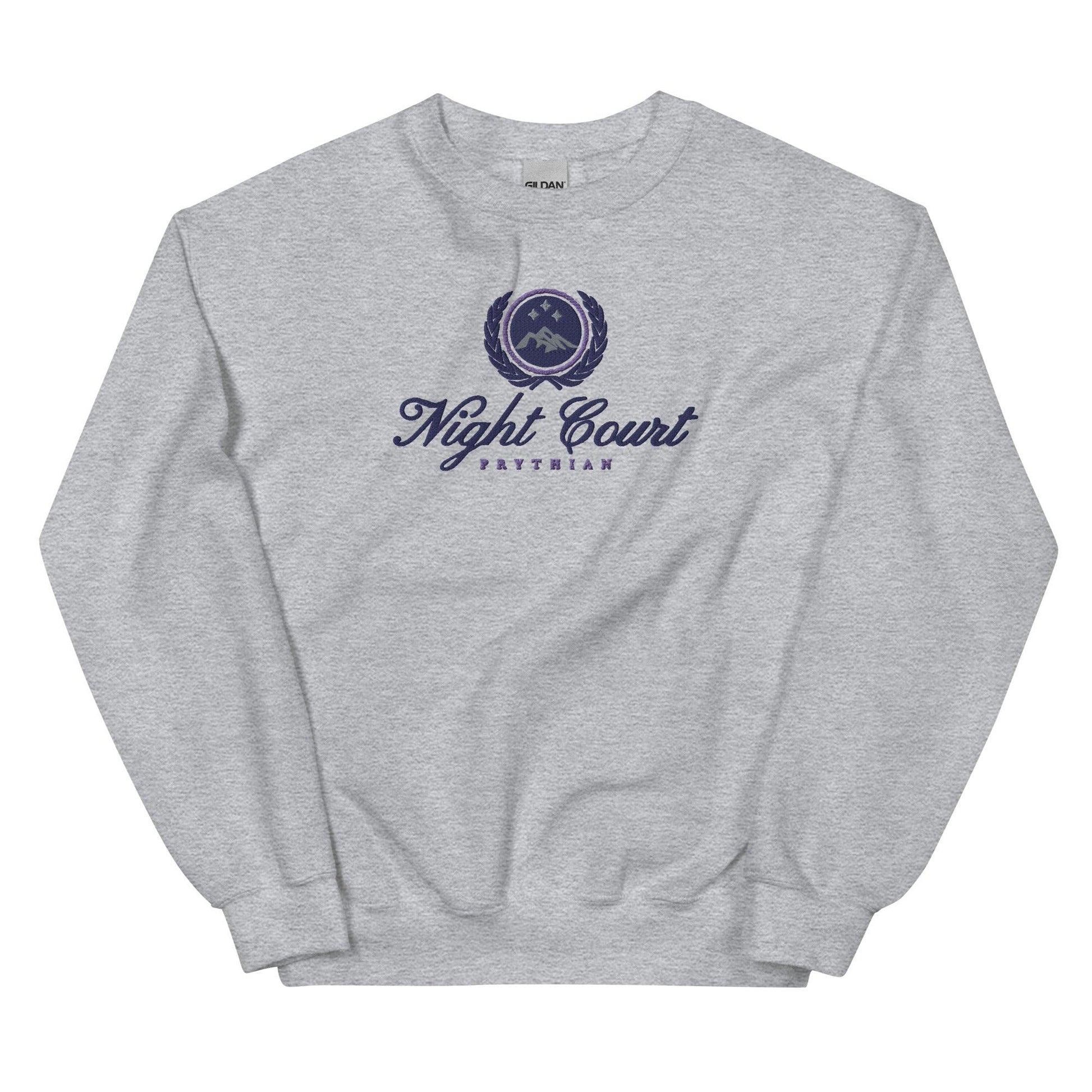 Night Court Embroidered Sweater - The Bean Workshop - a court of thorns and roses, acotar, embroidered, feyre archeron, rhysand, sarah j maas, sweatshirt