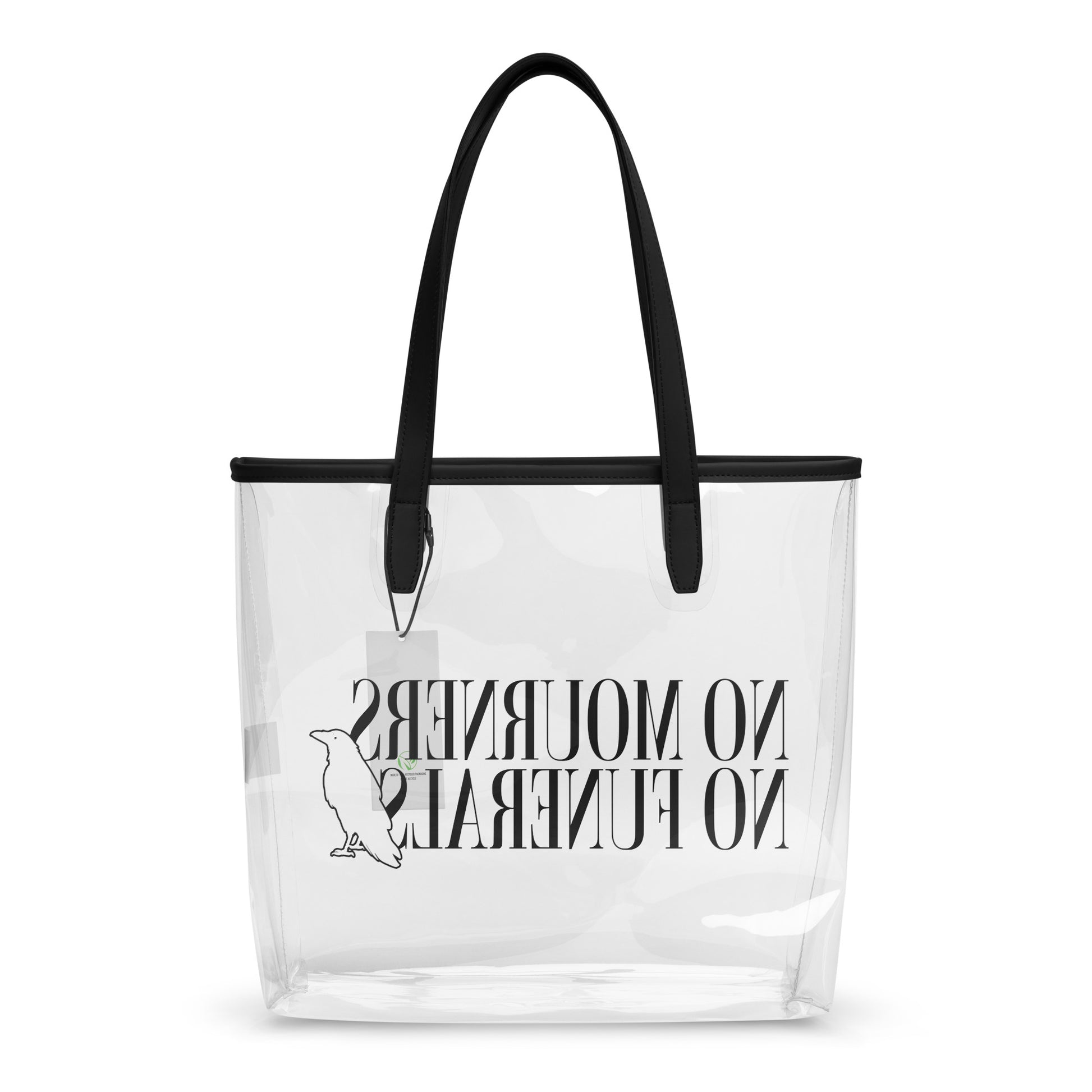 No Mourners No Funerals Clear Tote Bag - The Bean Workshop - Book Lover Tote, Bookworm Accessory, Canvas Shopper, Dark Fantasy Aesthetic, Grishaverse accessory, Kaz Brekker fan gift, Ketterdam, Leigh Bardugo book bag for readers, Leigh Bardugo fan merchandise, Library Bag, Minimalist Design, No Mourners No Funerals literary merch, Six of Crows tote bag, The Crows