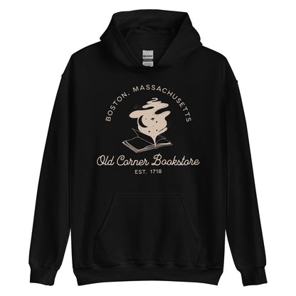 Old Corner Bookstore Hoodie - The Bean Workshop - Book Lover Style, Bookish Fashion, hoodie, Literary Fashion, Old Corner Bookstore, read everyday, Readers Apparel, Reading Comfort, valentine, Valentine's Day Picks, Vintage Bookstore