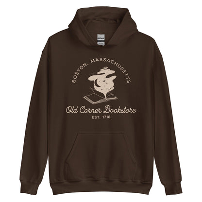 Old Corner Bookstore Hoodie - The Bean Workshop - Book Lover Style, Bookish Fashion, hoodie, Literary Fashion, Old Corner Bookstore, read everyday, Readers Apparel, Reading Comfort, valentine, Valentine's Day Picks, Vintage Bookstore