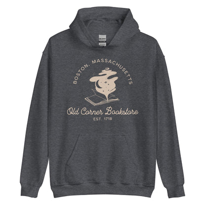 Old Corner Bookstore Hoodie - The Bean Workshop - Book Lover Style, Bookish Fashion, hoodie, Literary Fashion, Old Corner Bookstore, read everyday, Readers Apparel, Reading Comfort, valentine, Valentine's Day Picks, Vintage Bookstore