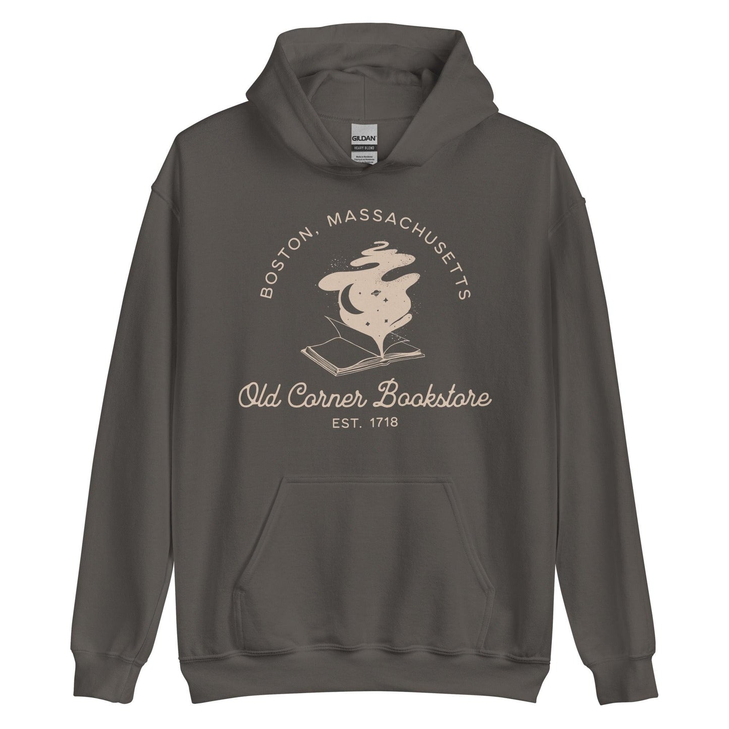 Old Corner Bookstore Hoodie - The Bean Workshop - Book Lover Style, Bookish Fashion, hoodie, Literary Fashion, Old Corner Bookstore, read everyday, Readers Apparel, Reading Comfort, valentine, Valentine's Day Picks, Vintage Bookstore