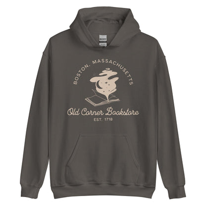 Old Corner Bookstore Hoodie - The Bean Workshop - Book Lover Style, Bookish Fashion, hoodie, Literary Fashion, Old Corner Bookstore, read everyday, Readers Apparel, Reading Comfort, valentine, Valentine's Day Picks, Vintage Bookstore