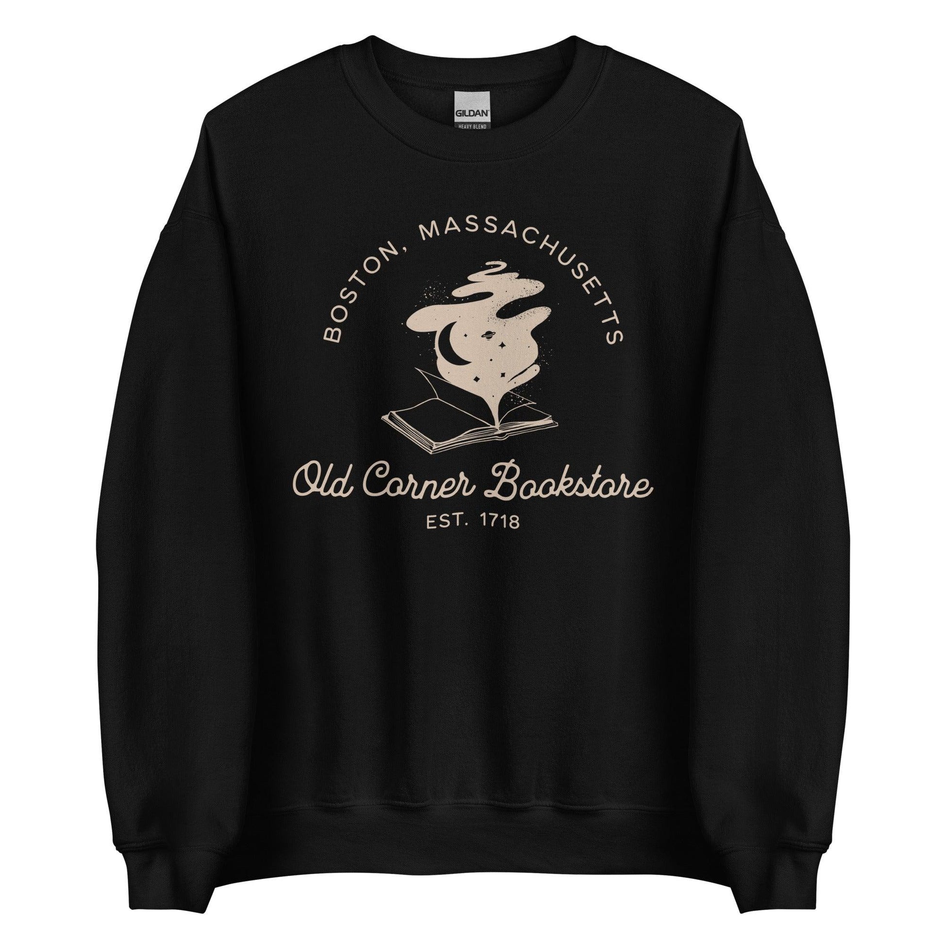 Old Corner Bookstore Sweatshirt - The Bean Workshop - Book Lover Style, Bookish Fashion, Literary Fashion, Old Corner Bookstore, read everyday, Readers Apparel, Reading Comfort, sweater, sweatshirt, valentine, Valentine's Day Picks, Vintage Bookstore