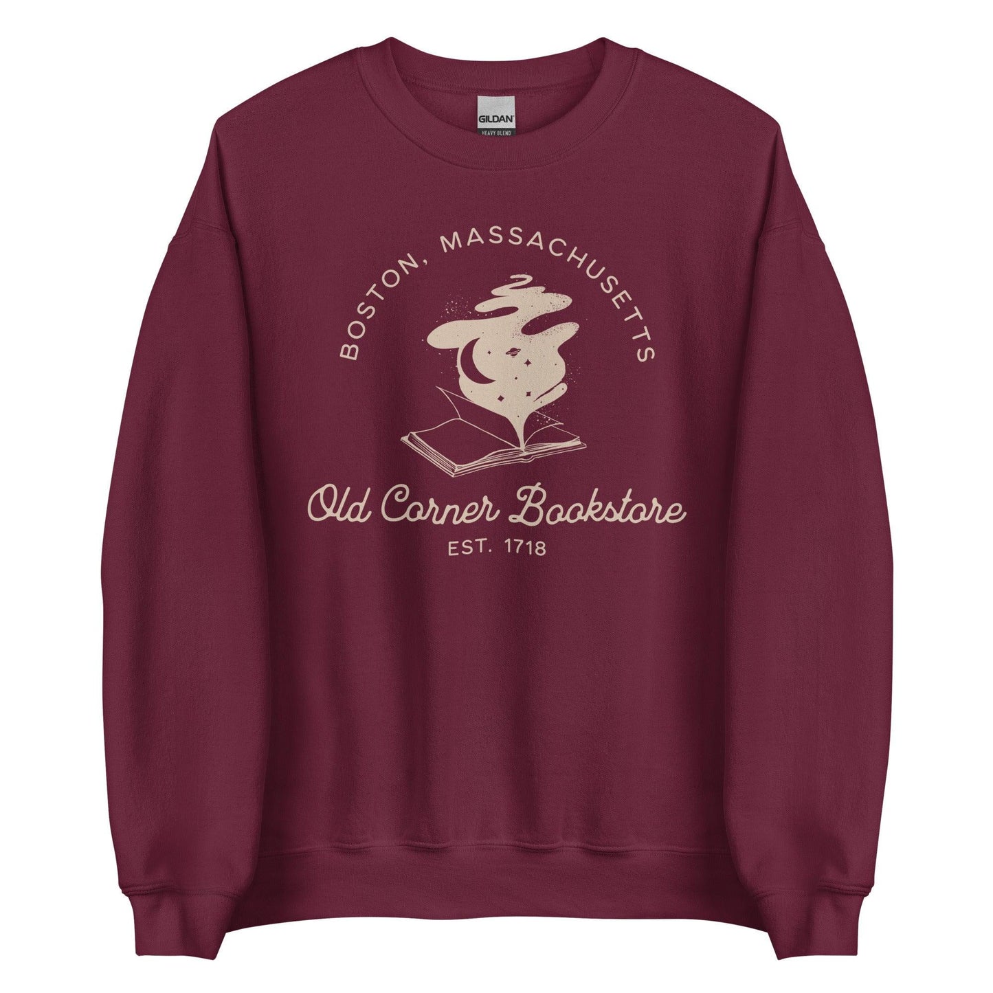 Old Corner Bookstore Sweatshirt - The Bean Workshop - Book Lover Style, Bookish Fashion, Literary Fashion, Old Corner Bookstore, read everyday, Readers Apparel, Reading Comfort, sweater, sweatshirt, valentine, Valentine's Day Picks, Vintage Bookstore