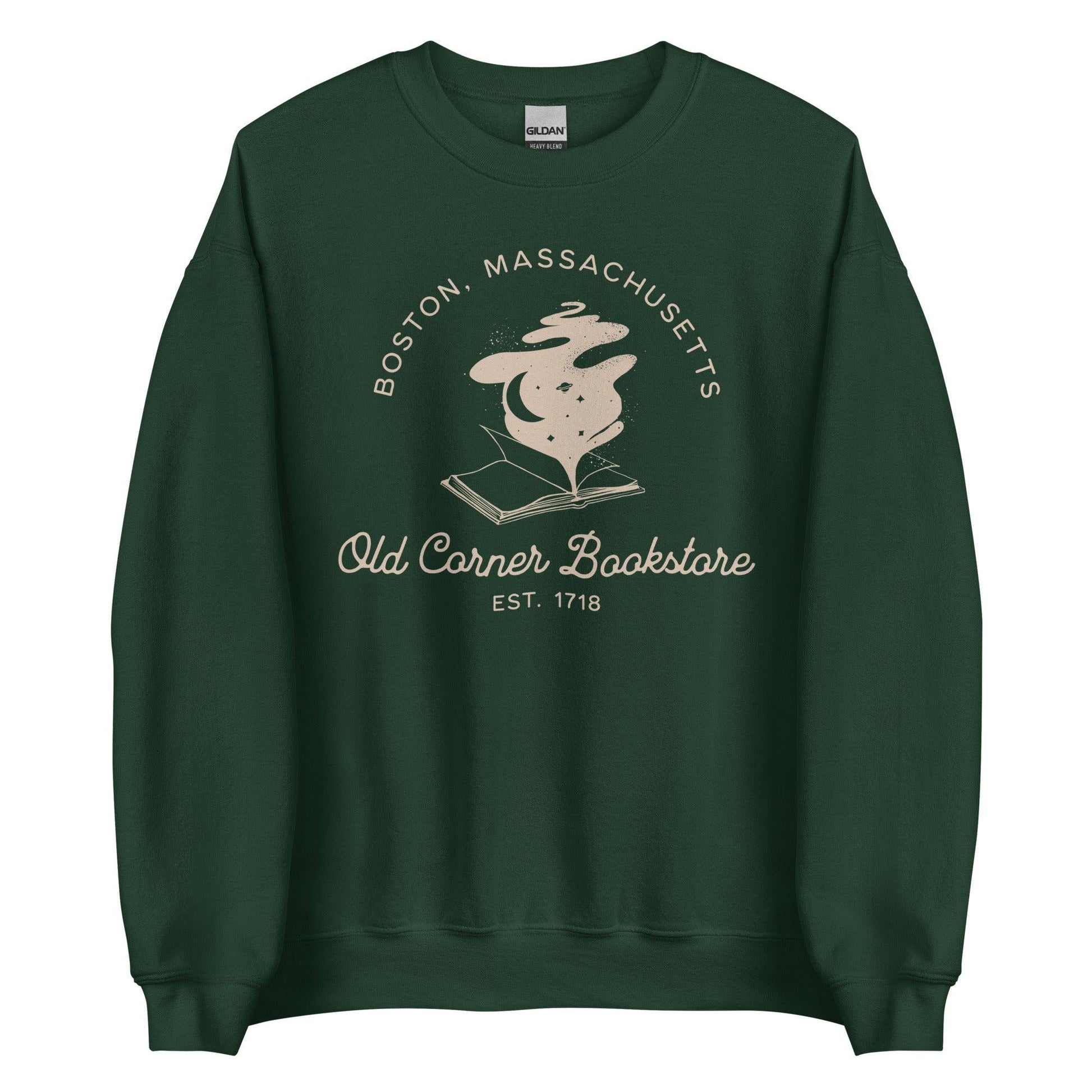 Old Corner Bookstore Sweatshirt - The Bean Workshop - Book Lover Style, Bookish Fashion, Literary Fashion, Old Corner Bookstore, read everyday, Readers Apparel, Reading Comfort, sweater, sweatshirt, valentine, Valentine's Day Picks, Vintage Bookstore