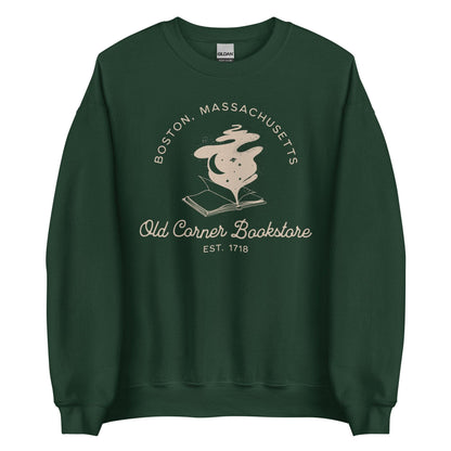 Old Corner Bookstore Sweatshirt - The Bean Workshop - Book Lover Style, Bookish Fashion, Literary Fashion, Old Corner Bookstore, read everyday, Readers Apparel, Reading Comfort, sweater, sweatshirt, valentine, Valentine's Day Picks, Vintage Bookstore