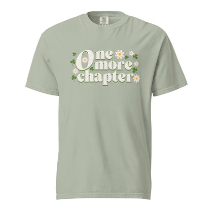 One More Chapter T-shirt - The Bean Workshop - Bibliophile Gift, Book Lover Apparel, Bookish Summer Collection, Floral Reader Shirt, Groovy Reading Top, One More Chapter T-shirt, Retro Book Tee, t-shirt, Tee