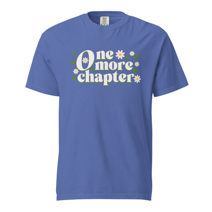 One More Chapter T-shirt - The Bean Workshop - Bibliophile Gift, Book Lover Apparel, Bookish Summer Collection, Floral Reader Shirt, Groovy Reading Top, One More Chapter T-shirt, Retro Book Tee, t-shirt, Tee