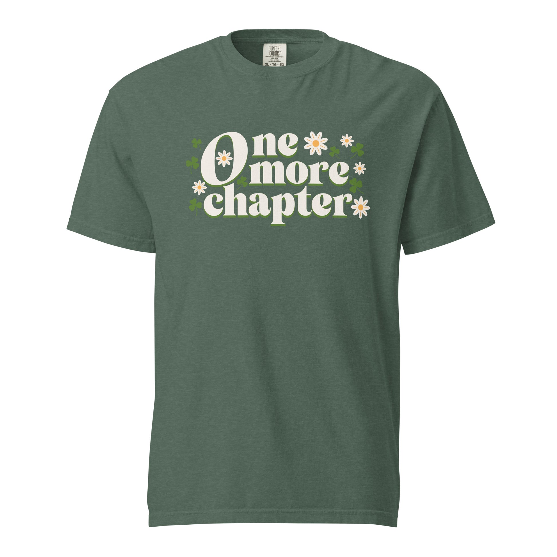 One More Chapter T-shirt - The Bean Workshop - Bibliophile Gift, Book Lover Apparel, Bookish Summer Collection, Floral Reader Shirt, Groovy Reading Top, One More Chapter T-shirt, Retro Book Tee, t-shirt, Tee