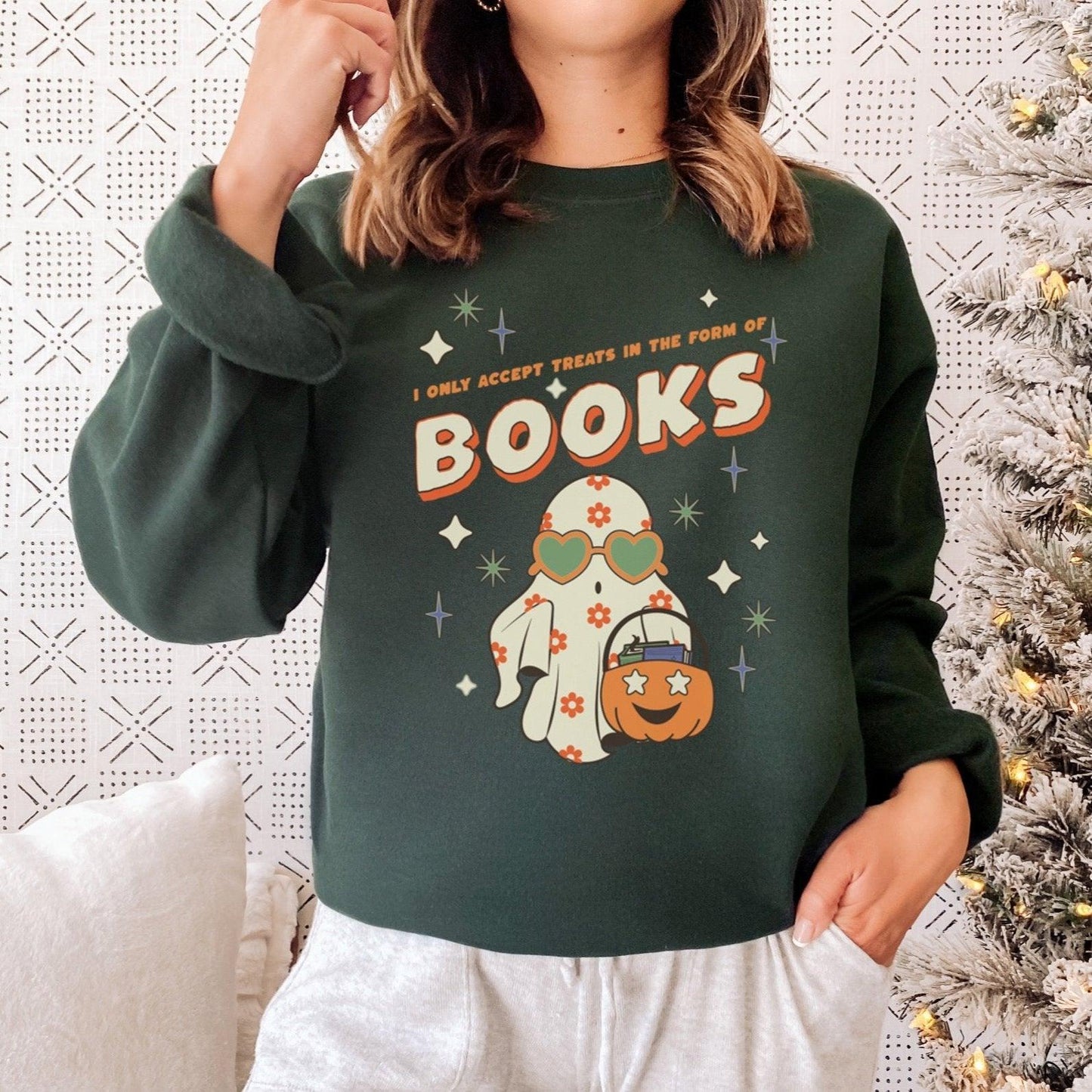 Only Accept Books Sweatshirt - The Bean Workshop - halloween, sweatshirt