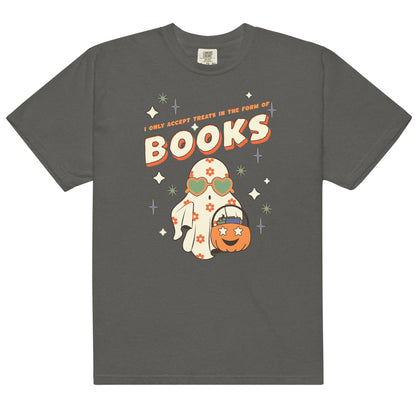 Only Accept Books Tee Shirt - The Bean Workshop - book lovers, bookaholic, box tee, halloween