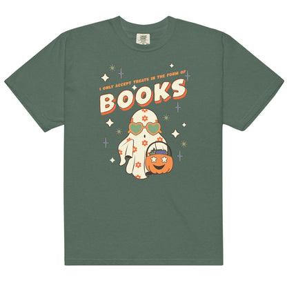Only Accept Books Tee Shirt - The Bean Workshop - book lovers, bookaholic, box tee, halloween