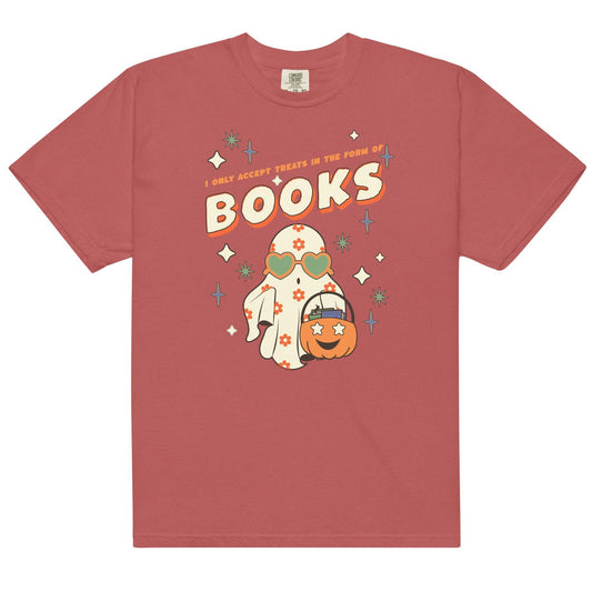 Only Accept Books Tee Shirt - The Bean Workshop - book lovers, bookaholic, box tee, halloween
