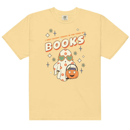 Only Accept Books Tee Shirt - The Bean Workshop - book lovers, bookaholic, box tee, halloween