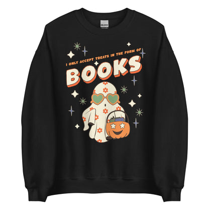 Only Accept Treats in a form of Books Sweatshirt - The Bean Workshop - halloween, sweatshirt